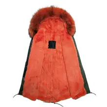 Модные Мех животных Orange куртка Натуральный мех енота пальто, Натуральный мех пальто для мужчин в зимние