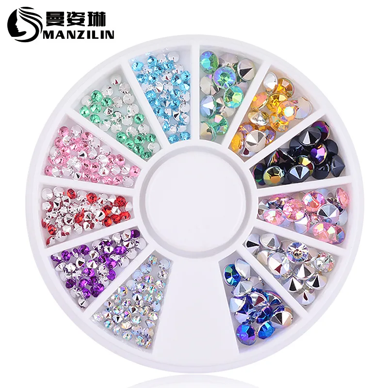 

1 Box Hot Selling Item Glitter Rhinestones Crystal AB Non Fix FlatBack Strass Sewing Fabric Garment Rhinestone Nail Art Stone