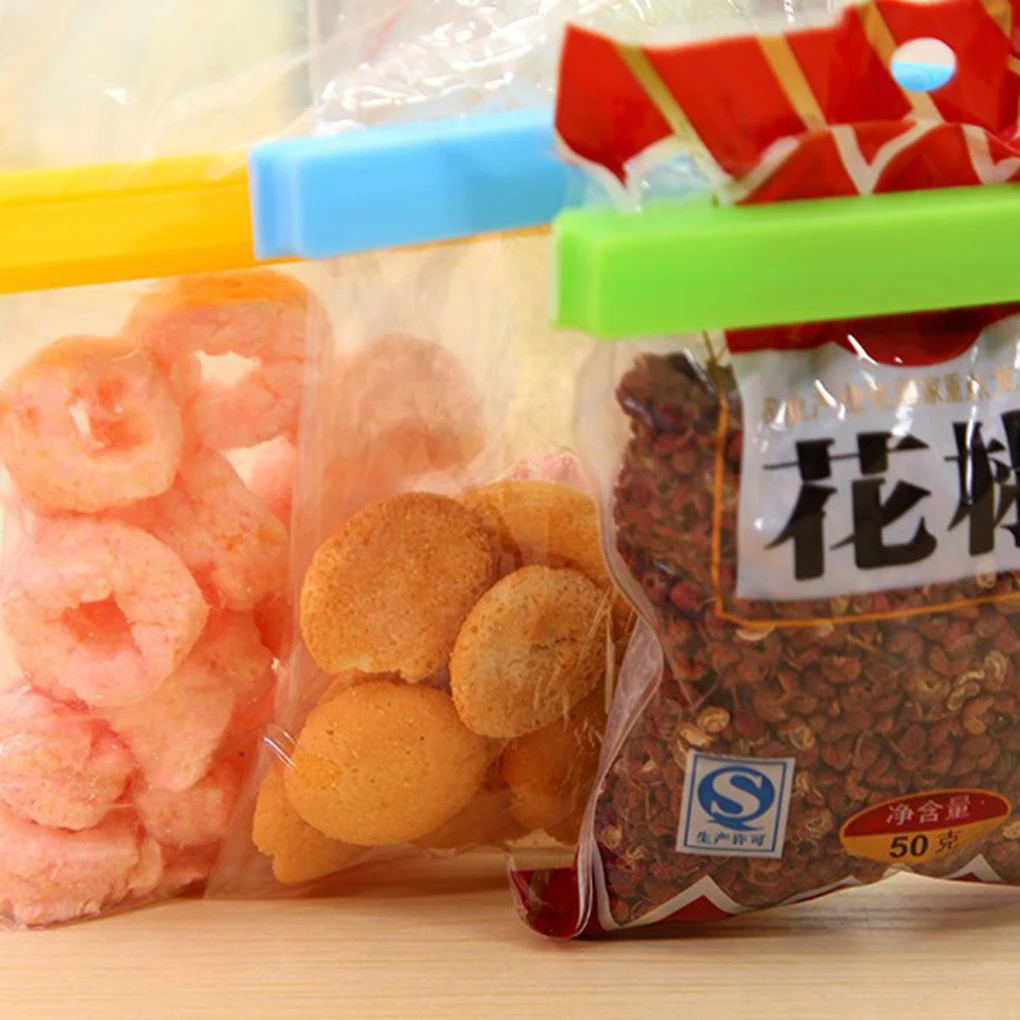 

Hot 5pcs Strong Food Sealed Clips Plastic Sealing Clips Snack Bag Helper Color Random