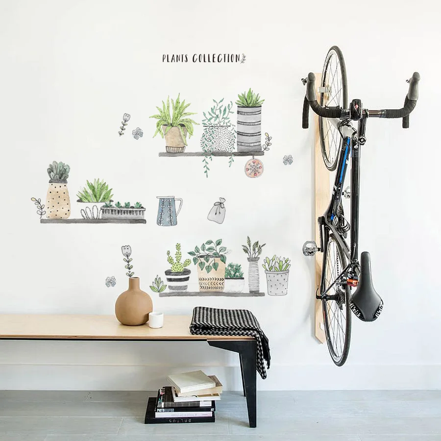 Buy Creative Garden Pot Plant Wall Stickers DIY Wall