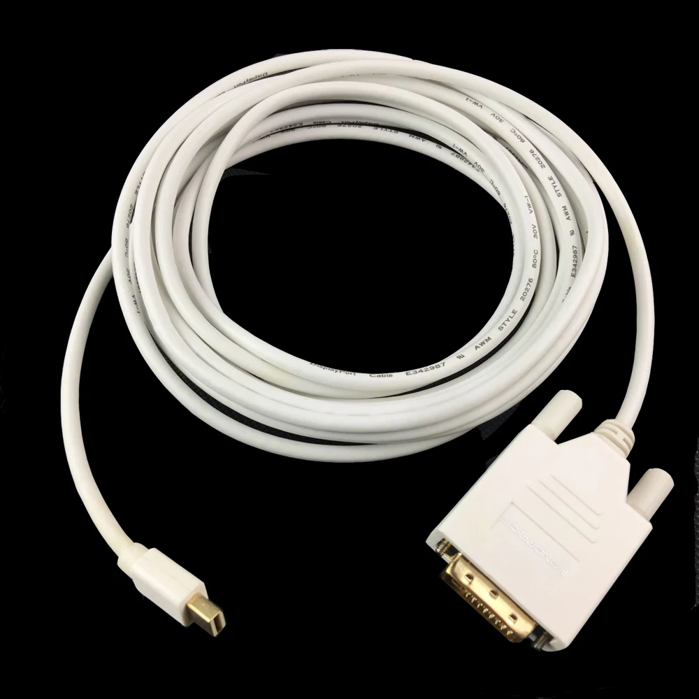Thunderbolt/mini dp to DVI cable 5M 15ft Mini displayport male to DVI D