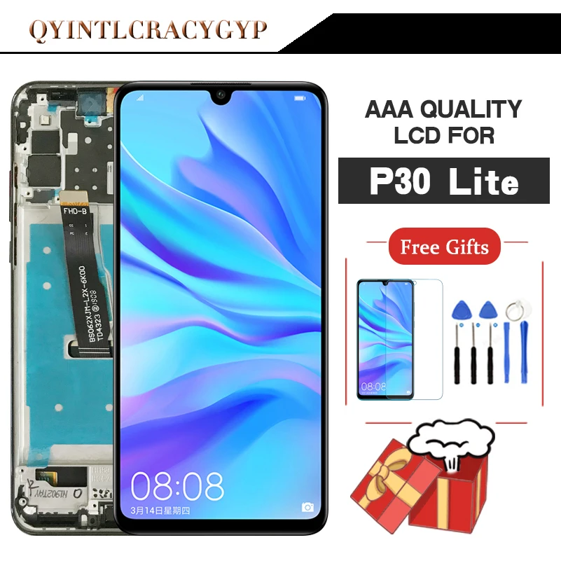 ЖК-экран для Huawei P30 lite с рамкой сенсорный экран дигитайзер HUAWEI NOVA 4E ЖК-дисплей MAR-LX1