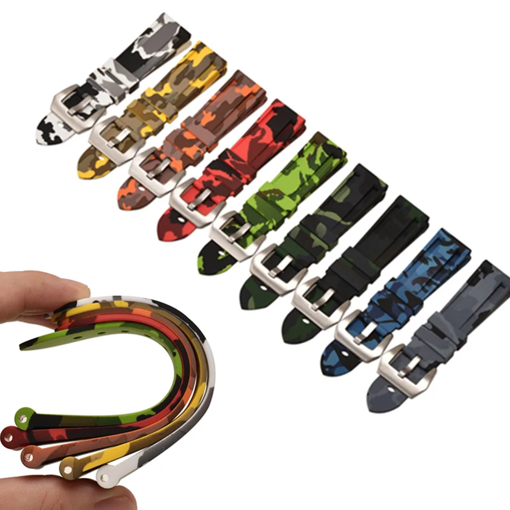 

Sports Style Rubber Strap 20MM 22MM 24MM26MM Strap For Panerai Watch band Dustproof Waterproof Watchbands For Pam Watch Strap