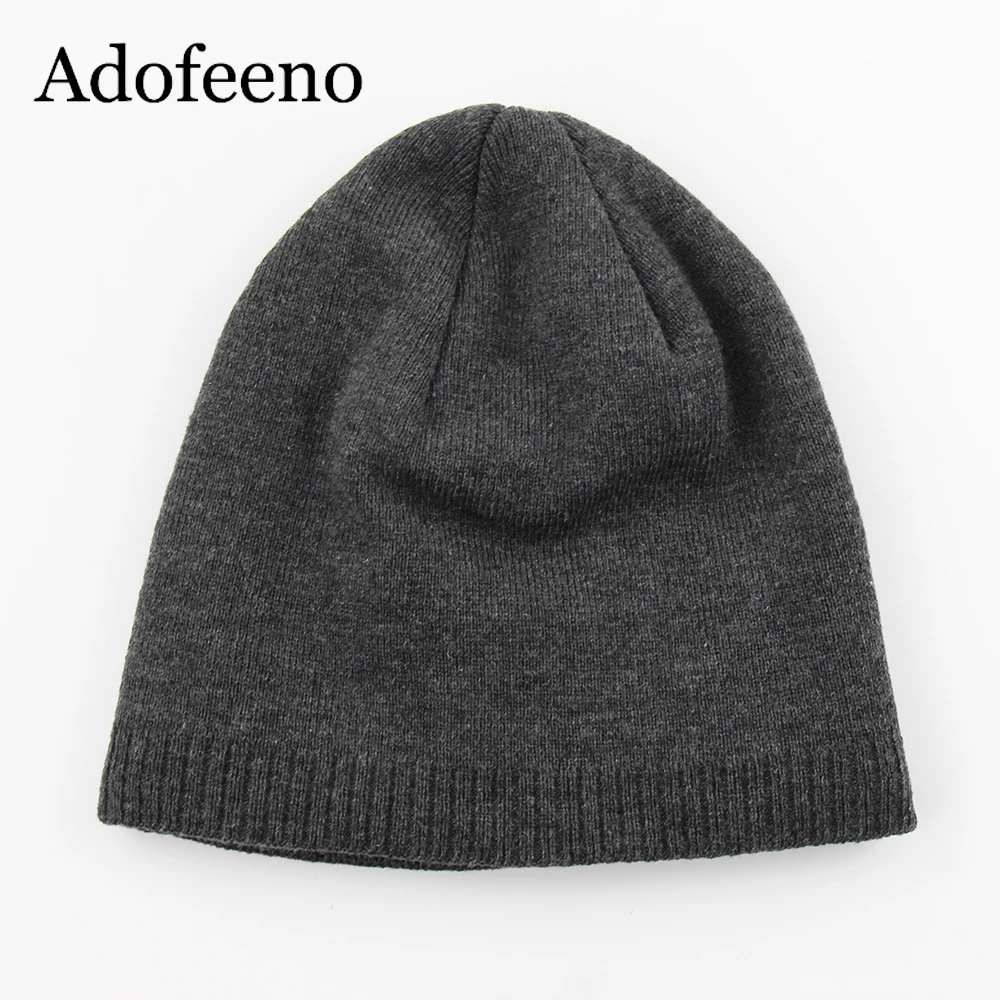 Adofeeno, качественная зимняя шапка для мужчин, Skullies Beanies, модные теплые шапки, эластичная вязаная шапочка, шапки, Прямая поставка