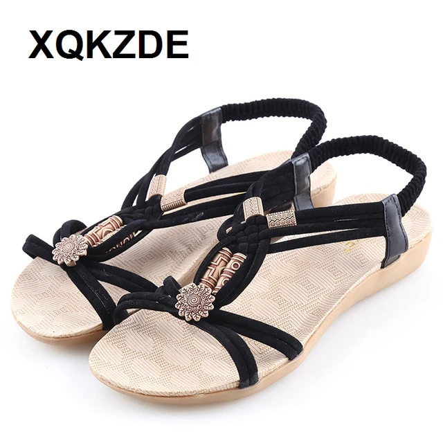 XQKZDE 2018 Women Beach Sandals Summer Flip Flops Gladiator Sandalias Mujer Flat Driving Shoes Plus Size 36-42 CZAF17