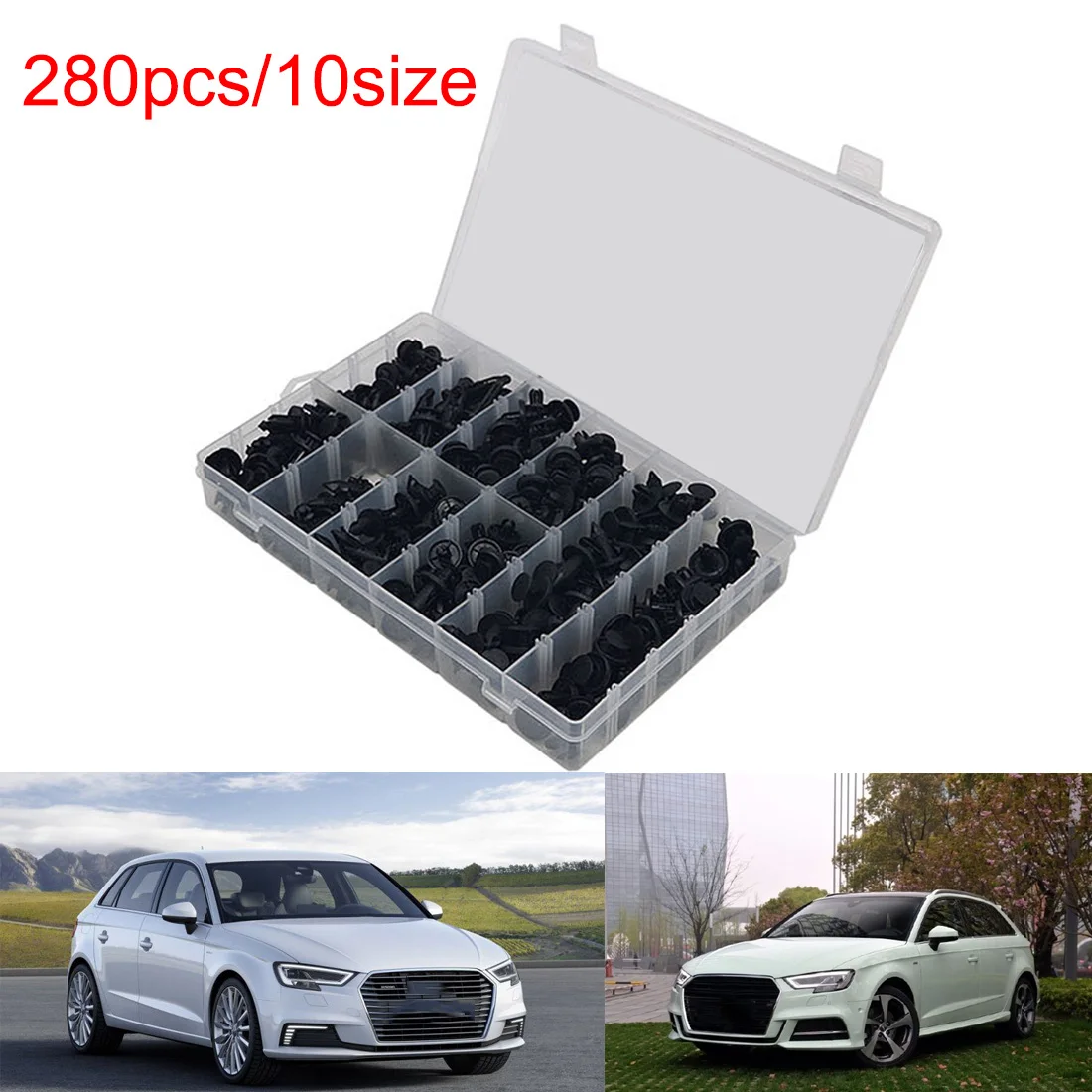 

Dewtreetali 280PCS Mixed Special Car Fender Bumper rivet fixed Clip Fastener with box for Honda TOYOTA Lexus Audi Ford