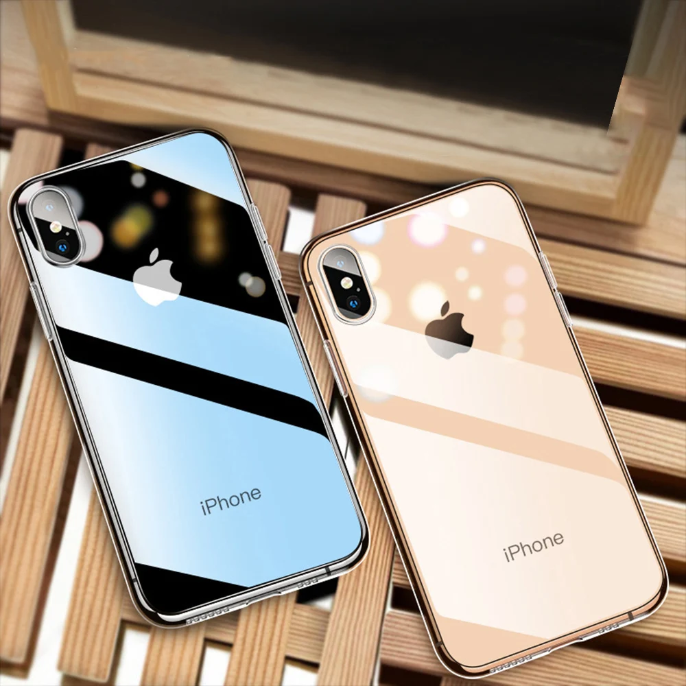 Роскошный ультра тонкий чехол для телефона 7 8 6 6s Plus 7Plus 8Plus X XS MAX XR прозрачный