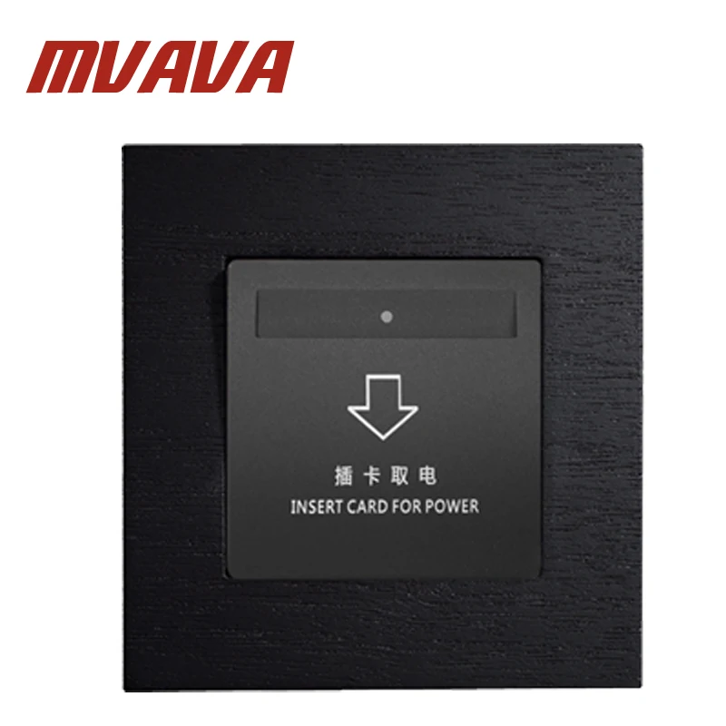 

MVAVA CE BS Approved Hotel Inserd Card Power Socket Black Artificial Wood Panel 86*90MM Hotel Card Switch Free Shipping