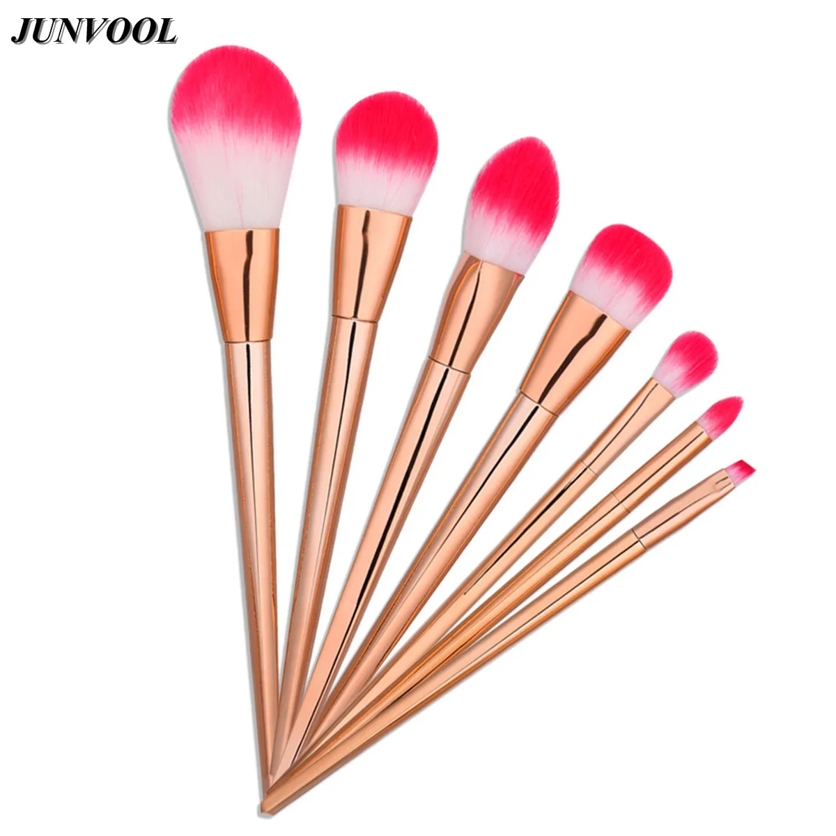 

New 7pcs Makeup Brushes Set Pink Powder Foundation Eyeshadow Lip Brushes Professional Rose Gold Make Up Brush Kit Cosmetics Tool