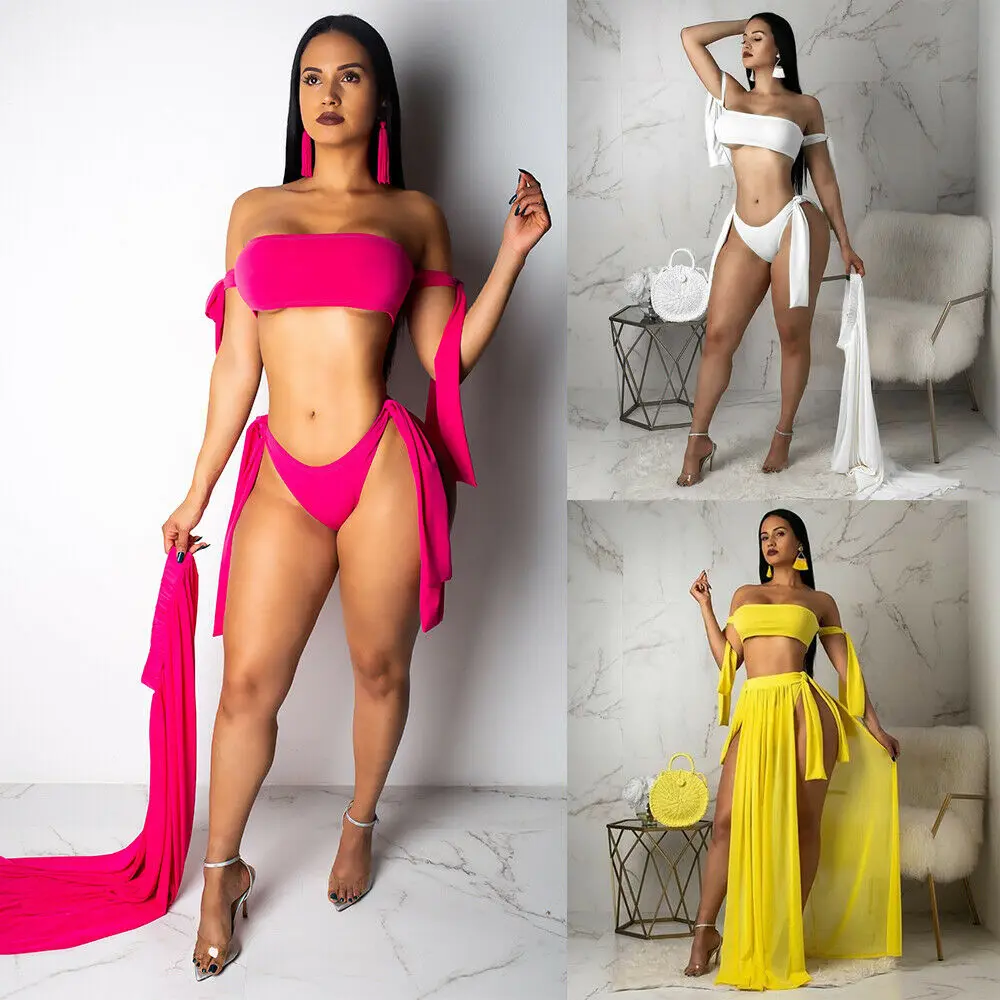 

Fashion Summer Sexy Womens Cover Up Bikini Sheer Beach Long Wrap Dress Sarong Pareo Swimwear