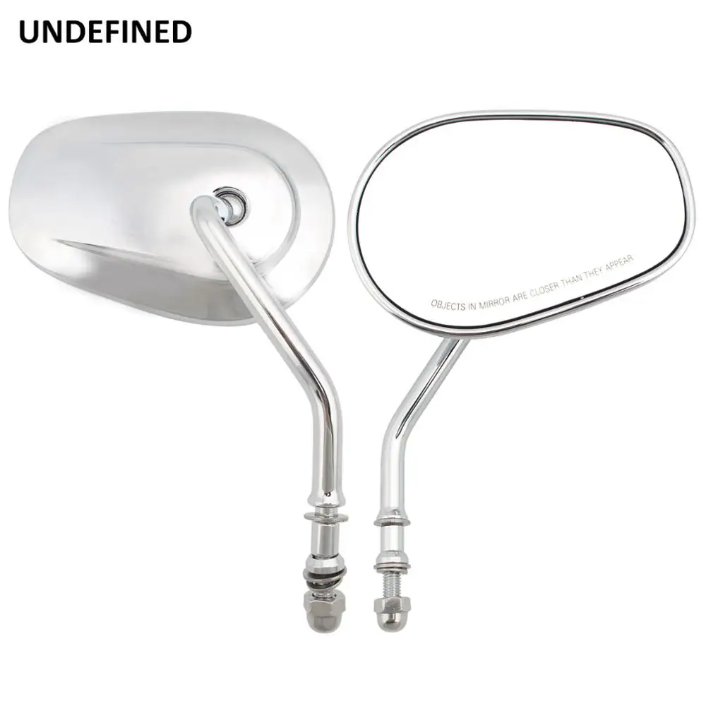  Chrome Adjustable Motorcycle Rearview Mirror Tapered Short Stem Mirrors For Harley Touring Road Kin