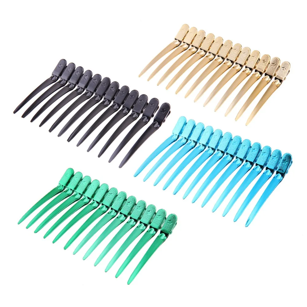 

12pcs Hairdressing Section Clamps Hair Clips DIY Duck Mouth Crocodile Hair Pins Clamp Salon Hairdressing Cutting Styling Tools