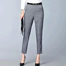 Женские модные повседневные Капри весенние брюки с высокой талией, узкие брюки-карандаш больших размеров, одноцветные штаны OL