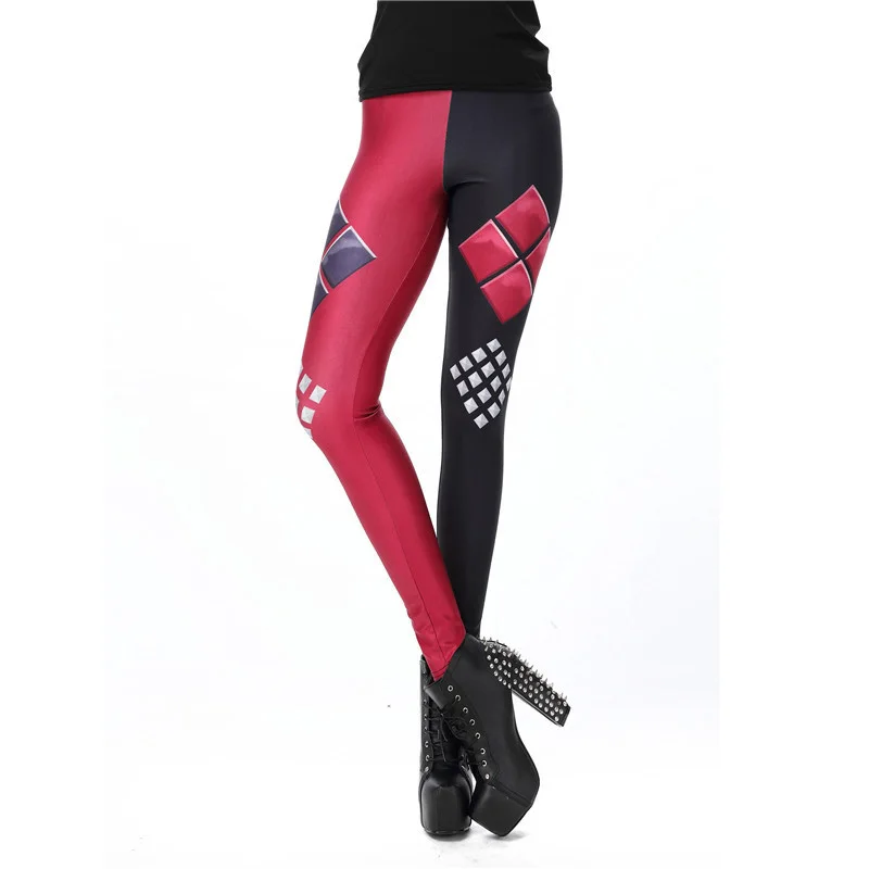 Harley Quinn Super Hero CosPlay Comic Cartoon Classic Print leggins