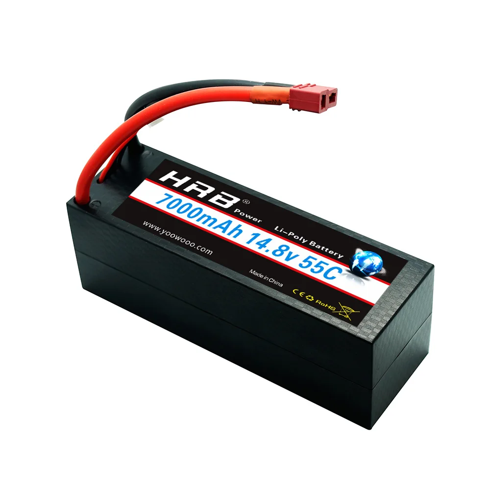 Duro para rc Lipo 14.8 2 s 3 4s p Bateria 7000mah 55c t Dean Xt60 Max 110c Case 1 - 10 Escala Trx Stampede Carro Hrb 7.4 v 11.1 6 Hrb lipo 7.4 v 11.1 v 14.8