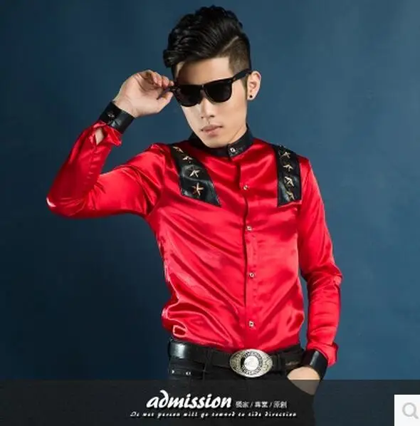 

S-5XL ! 2018 New Nightclub Men's clothing singer DS DJ fashion shirt plus size men bar Stage Performance costumes