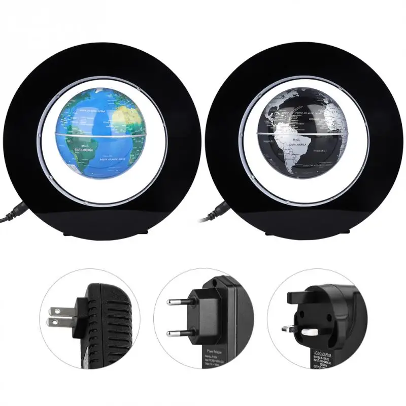 

Electronic Round Magnetic Levitation Floating World map Globe with LED Light School Office Supply Home Decor