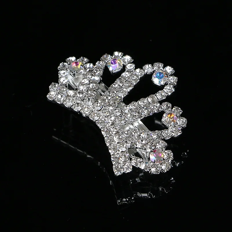 Clear AB rhinestone dog crown pets barrette girls hair clip ornament jewlery  accessories 6Pcsx Fast Free Standard Ship