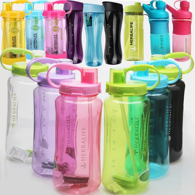 New Arrival Pink 1000ml Herbalife Nutrition Sports Hiking Water Bottle  Fitness Straw Food Grade Plastic Water Bottle - Water Bottles - AliExpress