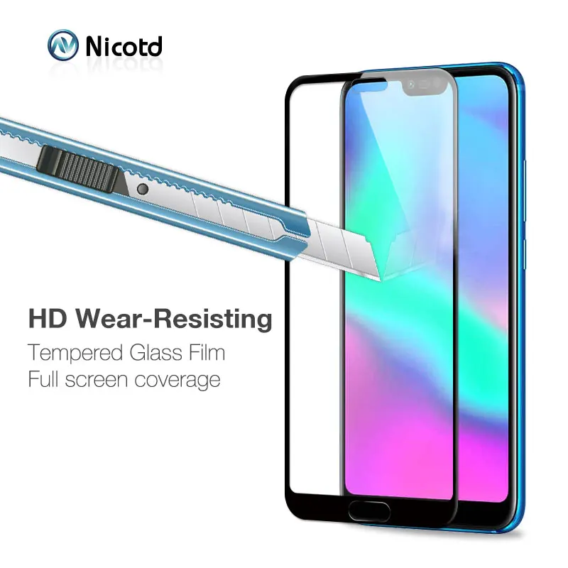 Nicotd Cover Film Tempered Glass For Huawei Nova 3i Y9 2019 Y6 Pro Screen Protective For Huawei P10 Lite Honor 10 Glass Film (6)