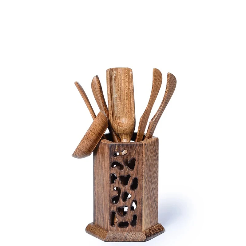 Китайский бамбуковый чайный набор инструментов, нож для Пуэра, ложка, клипса, ситечко, винтажные чайные наборы кунг-фу ручной работы, аксессуары для церемонии - Цвет: 12