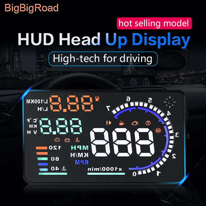 BigBigRoad автомобиля HUD лобовое стекло проектор Head Up Дисплей для peugeot 206 207 301 307 308 407 508 607 806 807 2008 3008 OBD 2 II