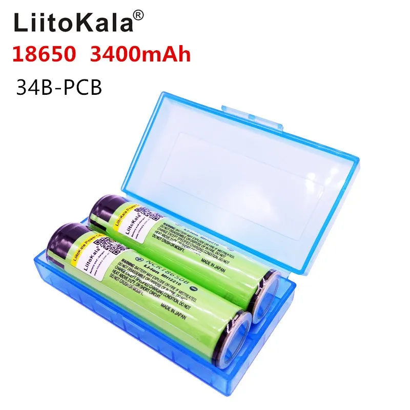 Новые оригинальные перезаряжаемые литий-ионные батареи LiitoKala 18650 NCR18650B 2 шт./лот 3400
