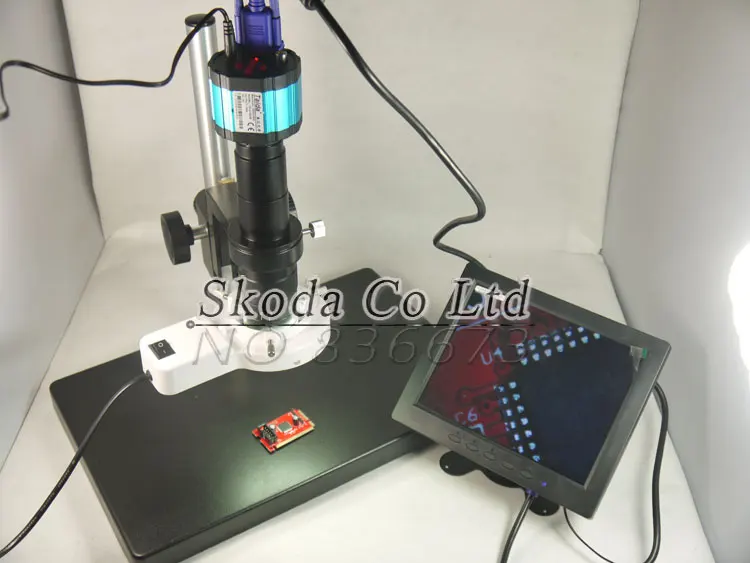 

2MP 2 in1 VGA AV Digital Industry Video Microscope Camera Set+8" TFT LCD Monitor+Table Stand+180X C-MOUNT Lens+56 LED Light