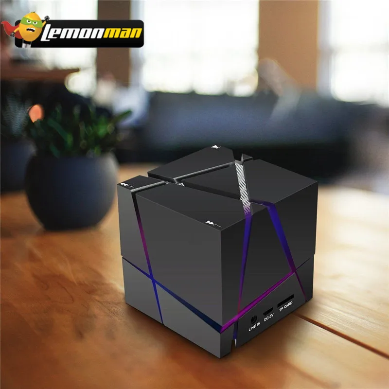 Portable Bluetooth Speaker LED 3W Stereo Sound Box Mp3 Player Subwoofer Speaker