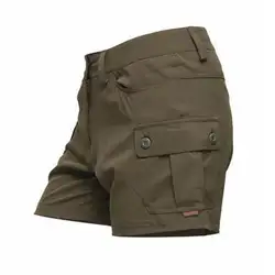 Для женщин быстросохнущие шорты для отдыха свободные Высокая Талия Короткие свободные брюки девочек Военная Униформа низ