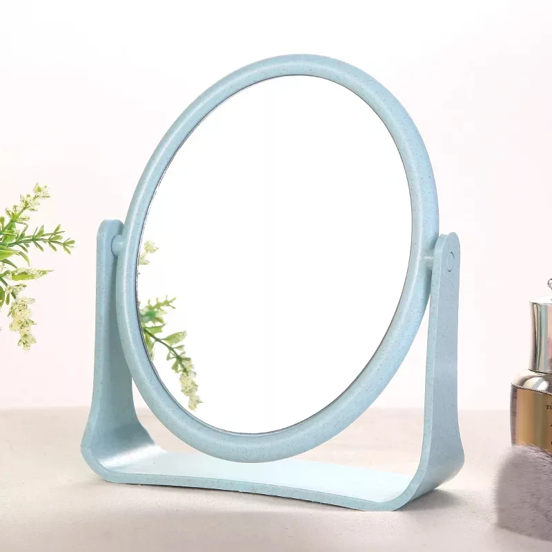 2 стороны, 360 сегментов, вращающееся зеркало для макияжа, вращающееся на стойке, компактное зеркало, пластиковый комод, зеркала, косметический инструмент - Цвет: 03