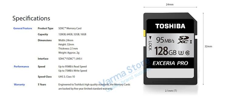Оригинальный Toshiba exceria pro SD карты N401 SD flash карты памяти SD карты UHS-I U3 32 ГБ, 64 ГБ и 128 ГБ Class10 4 K UltraHD SDHC SDXC