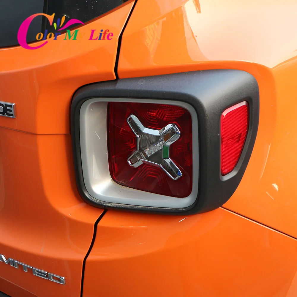 ABS Chrome Car Rear Tail Lights Lamp Guard Cover Side Decoration Frame Sticker Fit for Jeep Renegad