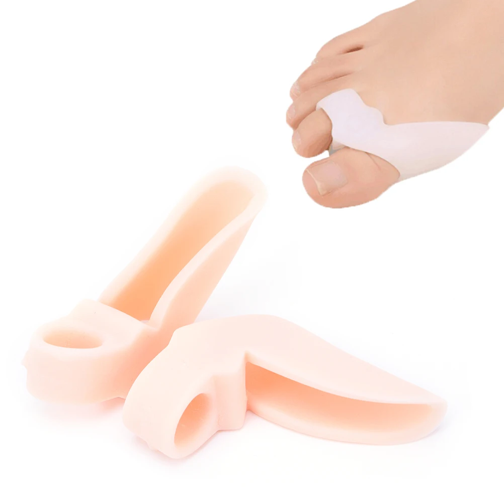 1 Pair Silicone Gel Thumb Valgus Protector Bunion Adjuster Foot Fingers Two Hole Toe Separator Hallux Valgus Guard Feet Care