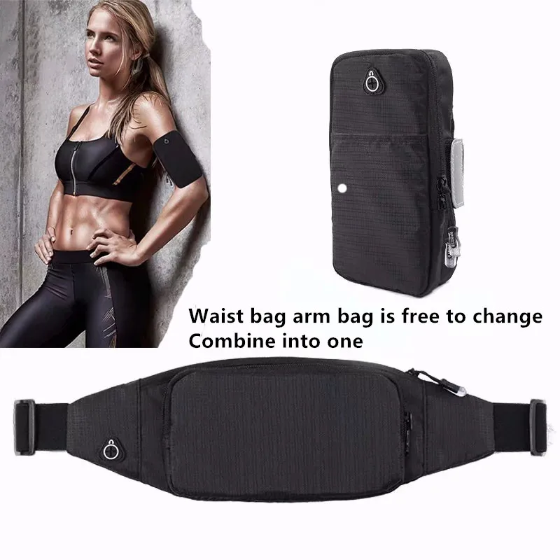 

Waterproof 2 in 1 Armband waist pack Sports Case For iPhone Xs xiaomi Case Running on Hand Phone Bags Cover For samsung xiaomi
