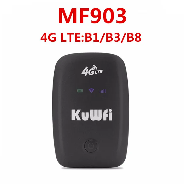 KuWfi 4G Wifi роутер мини 3g/4G LTE беспроводной маршрутизатор Портативный Карманный Wi-Fi Мобильная точка доступа автомобильный Wi-Fi роутер со слотом для sim-карты - Цвет: KF903