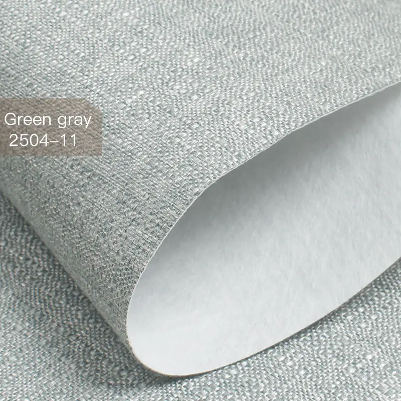 Высококачественный, бесшовный льняные обои для дома Современные однотонные текстильные натуральные льняные обои для гостиной - Цвет: 2504-11Green gray