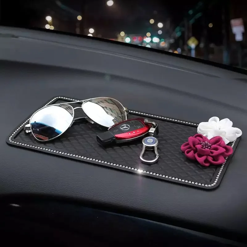 

Cute Flower Anti-Slip Mat Pad for Mobile Phone mp4 GPS Silicone Crystal Car Sticky Car styling Non Slip Dashboard Sticky Pad