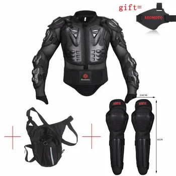

Motorcycle body armor jacket men motocross body protector motorbike racing bag kneepads knee protector