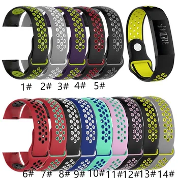 

50pcs Silicone Wristband for Fitbit Charge 3 Fitness Activity Tracker Sport Smartwatch Double Color Porous Breathable Watch Band