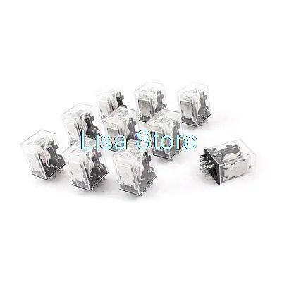 

HH54PL AC 24V Coil 14-Pin 4PDT Red LED Indicator Light Power Relay 10 Pcs
