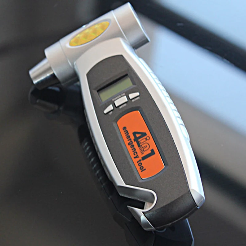 

4 in 1 Mini Car Digital Tire Pressure Gauge Tread Tire Measurement Accessories Hammer Tools