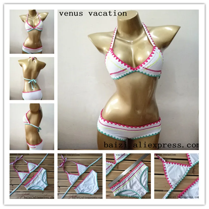 

new sexy Handmade Crochet Bikini set women crochet Swimsuit Brazilian bikini 2017 Crochet Swimwear Bathing Suit sexy biquinis