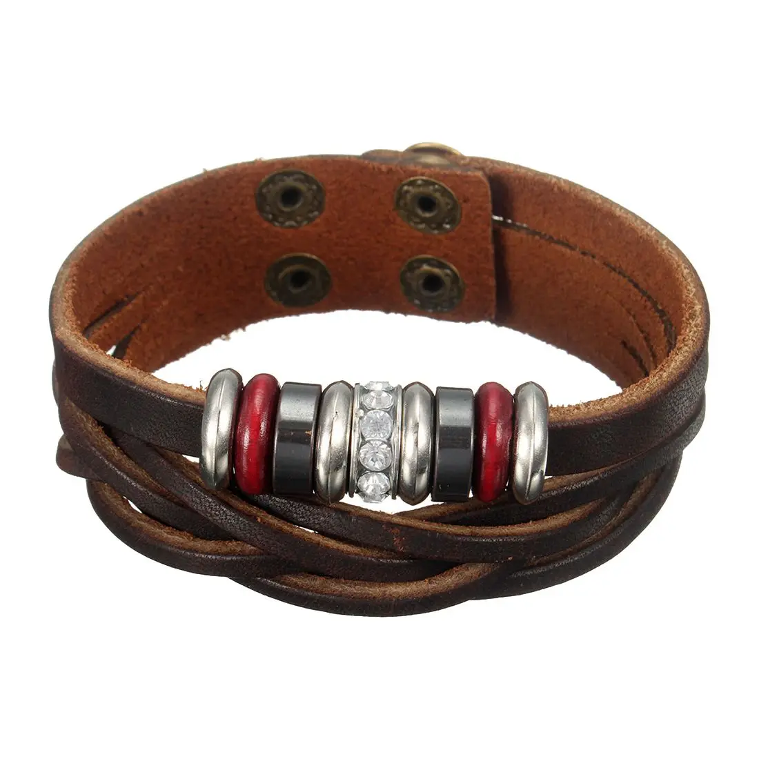 font b Jewelry b font font b Fashion b font Leather Bracelet Wristband Bangle Punk