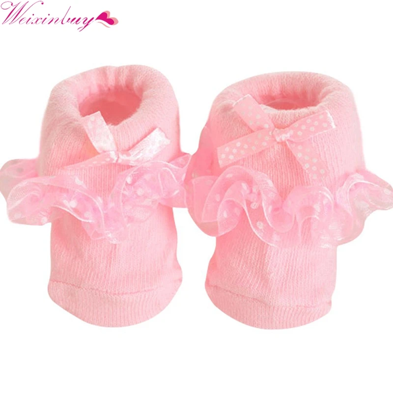 

1 Pair Lace Floral Shoes for 0-6 Months Cute Toddlers Infants Cotton Ankle Bow Socks Baby Girls Princess Bowknots Socks