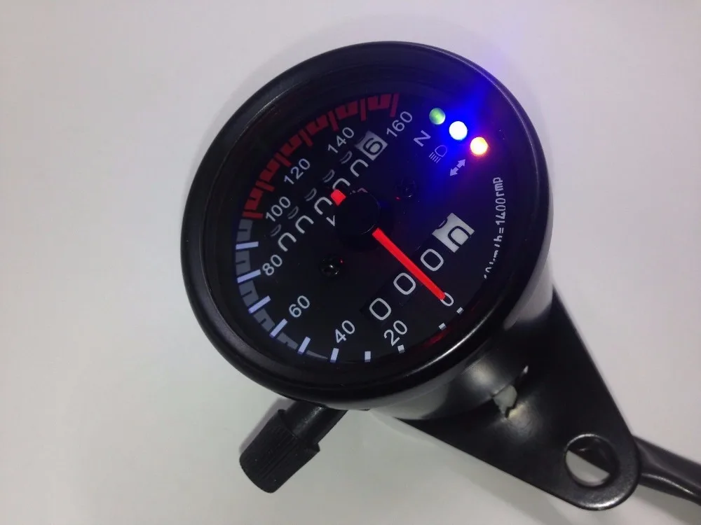 

Motorcycle DC 12V Dual LED Backlight Night Readable Speedometer Gauge Panel Universal Odometer Instrument