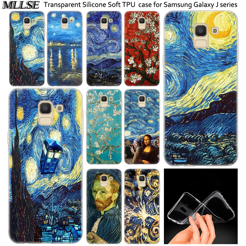 Популярный Мягкий силиконовый чехол Van Gogh Tardis для Samsung Galaxy J2Pro J4 J6 J8 2018 J3 J5 J7 2016 2017EU