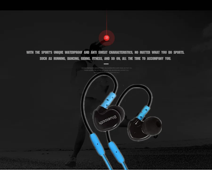 New Sports Running Bluetooth Earphone Mobile Phone Wireless Headset with Mic Noise Cancelling fone de ouvido Headphone Stereo0