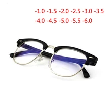 0,5-1,0-1,5-2,0 до-6,0 заклепки готовая близорукость очки женские половина оправы очки 1,56 индекс преломления ретро оптические очки