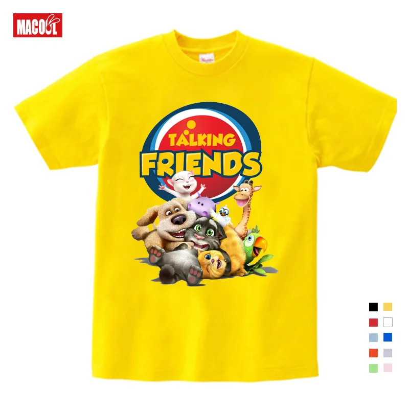 children t shirts girls 9 years boys games can Talking Tom Cat t shirt Summer Child Cat Tom and his friends funny cool tops - Цвет: T-shirt